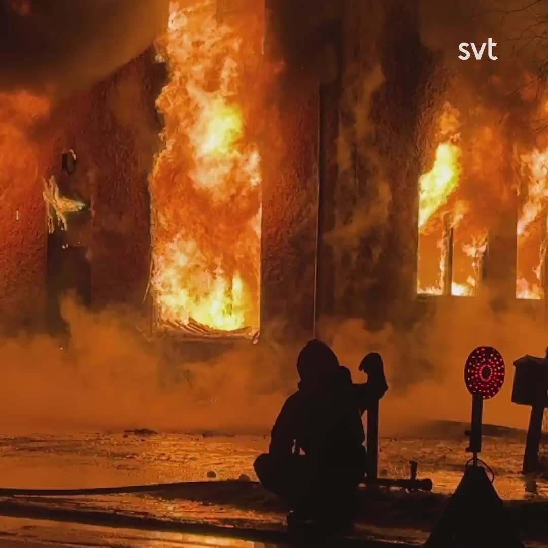 Se är synen som mötte brandmännen i Sandarne